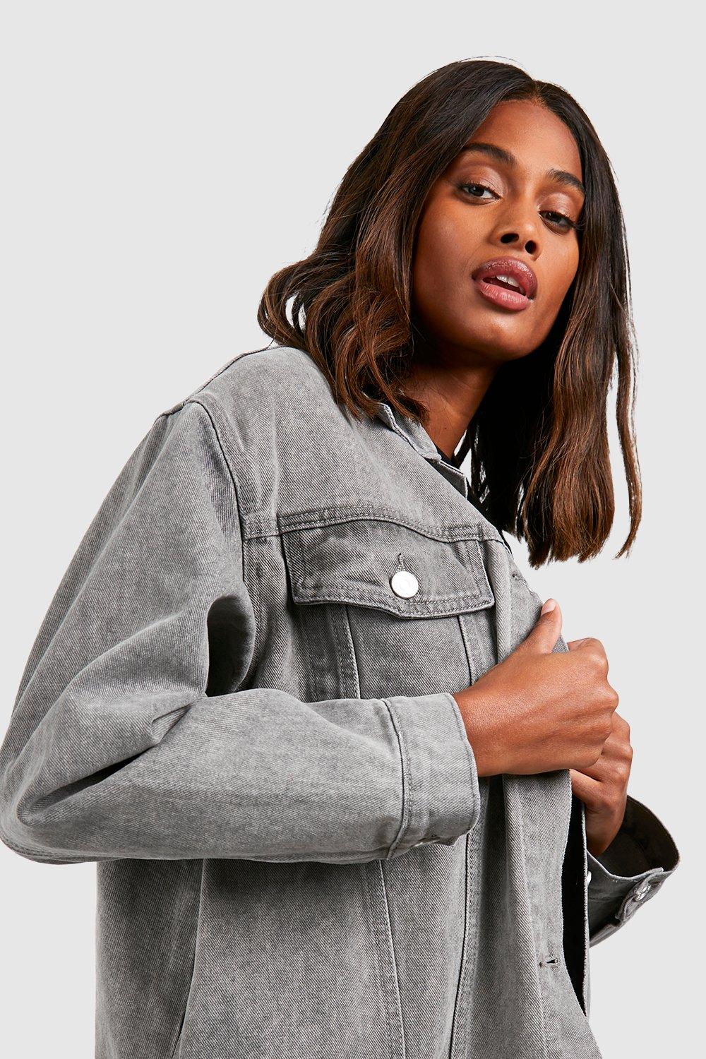 Grey denim on sale jacket womens uk